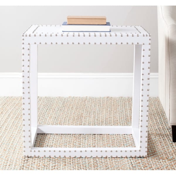 slide 1 of 4, SAFAVIEH Lena White End Table - 23.6" x 15.7" x 23.6"