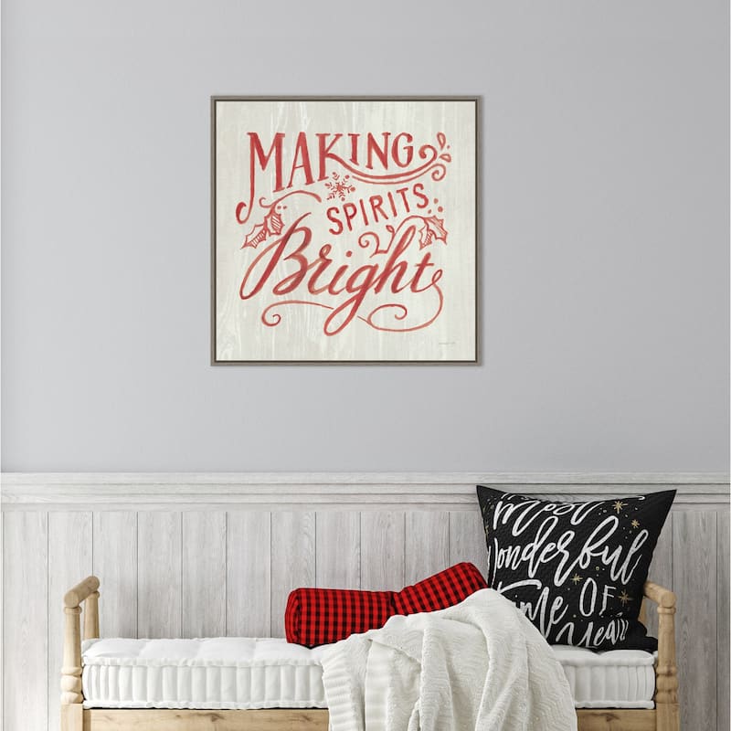 White and Bright Christmas by Danhui Nai Framed Canvas Wall Art