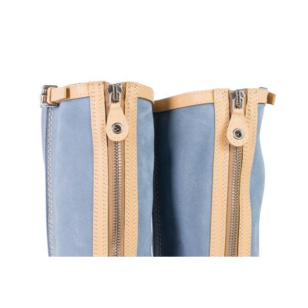Shop Car Shoe By Prada Baby Blue Flat Leather Tall Boots Overstock 21796075