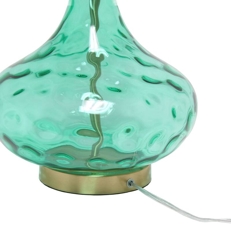 24" Modern Refined Bubbly Colored Glass Table Lamp