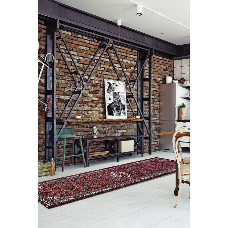 ECARPETGALLERY Hand-knotted Andelz Red Wool Rug - 2'9 x 10'4