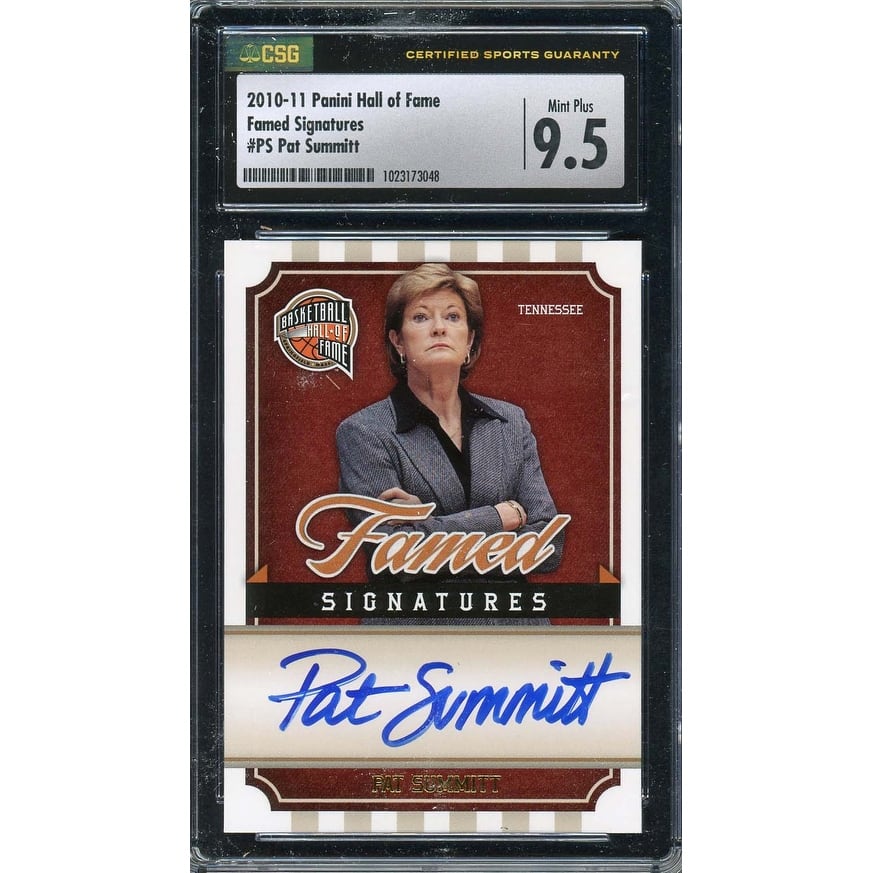 Pat Summitt Autographed 2010 Panini Hall of Famed Signatures Signed Card CSG 9.5 - 8'6" x 11'6"