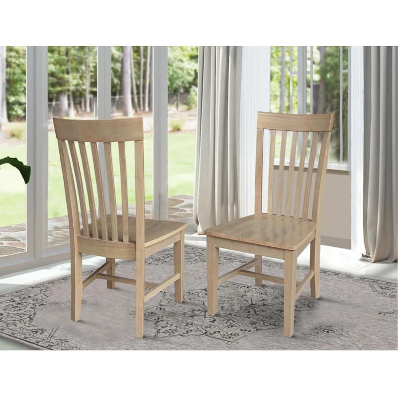 Solid Wood Tall Mission Dining Chairs, Set of 2