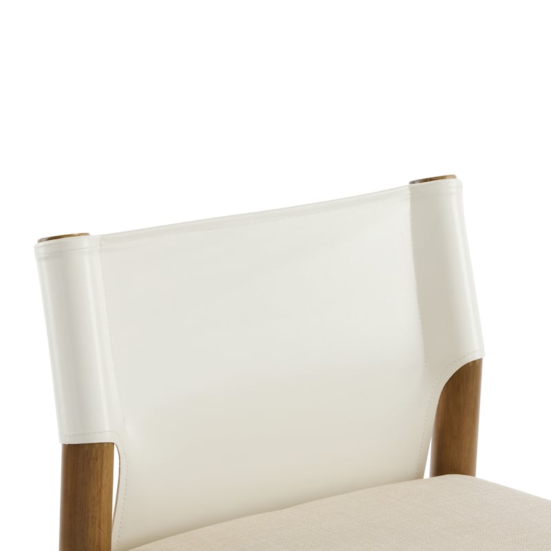 28.5" Modern Solid Wood Bar Stool with Polyester Cushion - Minimalist Kitchen Island Stool for Breakfast Nook, Set of 2