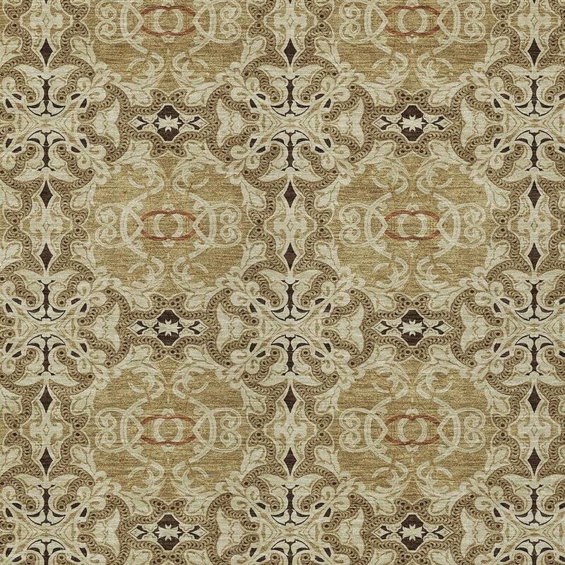 HomeRoots Medallion Transitional Rectangle Outdoor Rug