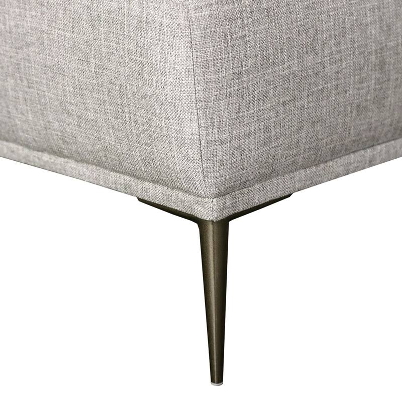 Kevin Sectional Sofa, Left Chaise, Gray Chenille, 98 Inch, Metal Legs