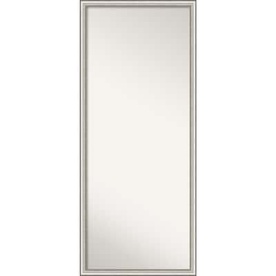 Non-Beveled Wood Full Length Floor Leaner Mirror 26.5 x 62.5 in. - Salon Silver Narrow Frame - Salon Silver Narrow - 26 x 62 in