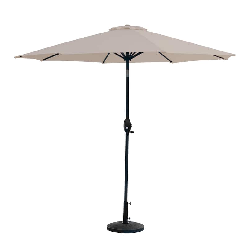 9 Ft Aluminum Patio Umbrella with Decorative Base