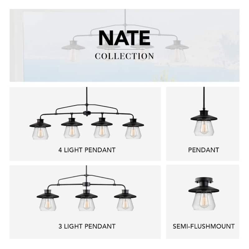 Globe Electric Nate 3 Light 35" Wide Linear Chandelier