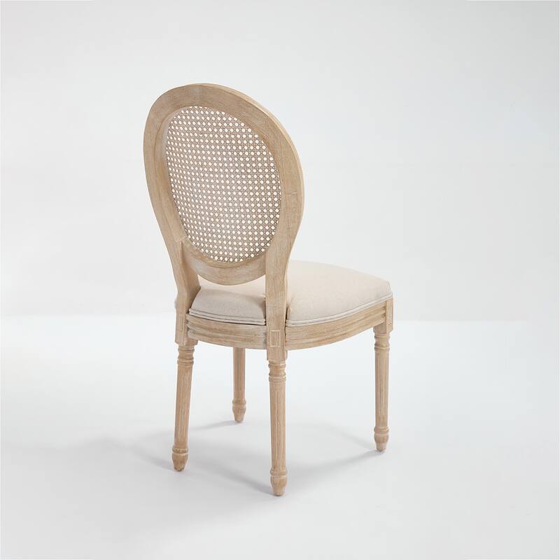 2PCS Rattan Wood Dining Chair