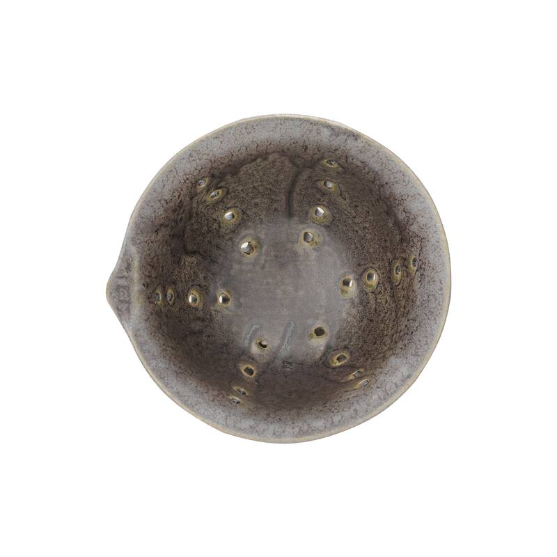 Round Stoneware Berry Bowls with Spouts & Reactive Glaze Finishes (Set of 2 Colors)