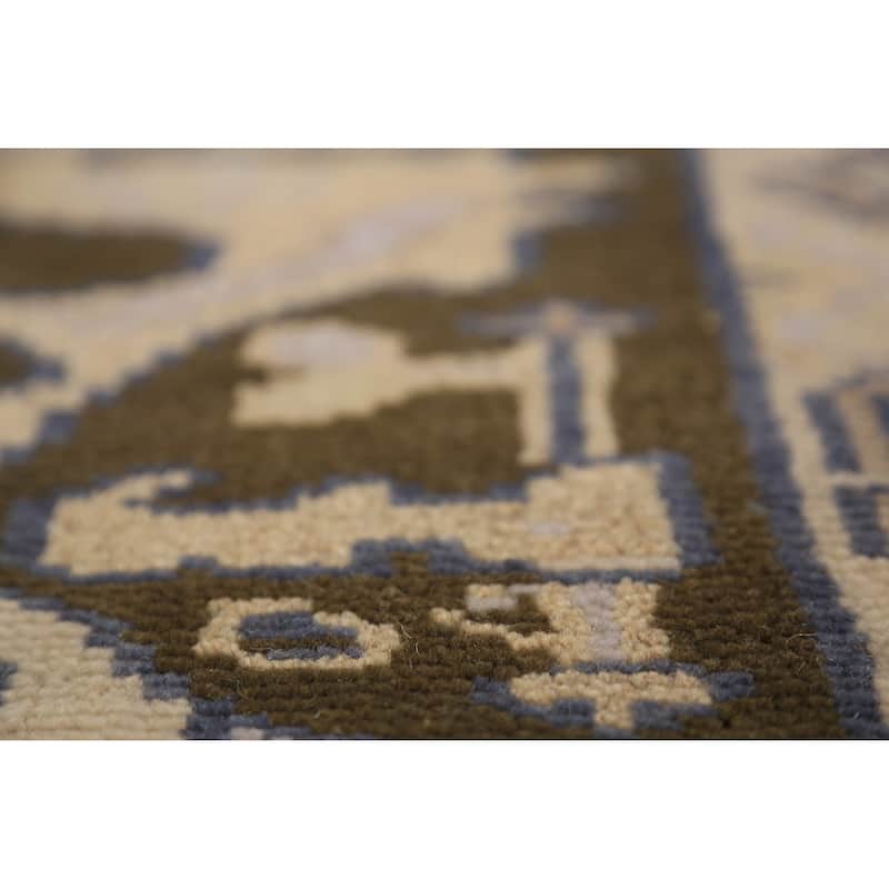 Brown Oushak Indian Runner Rug Handmade Wool Carpet - 2'7"x 9'8"