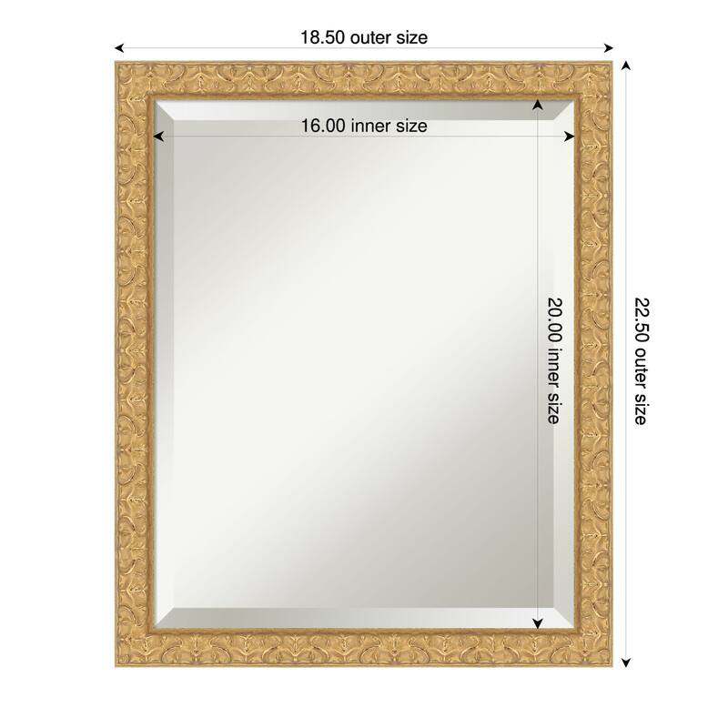 Lila Beveled Wood Framed Wall Mirror - 19 x 23 in - Lila Gold