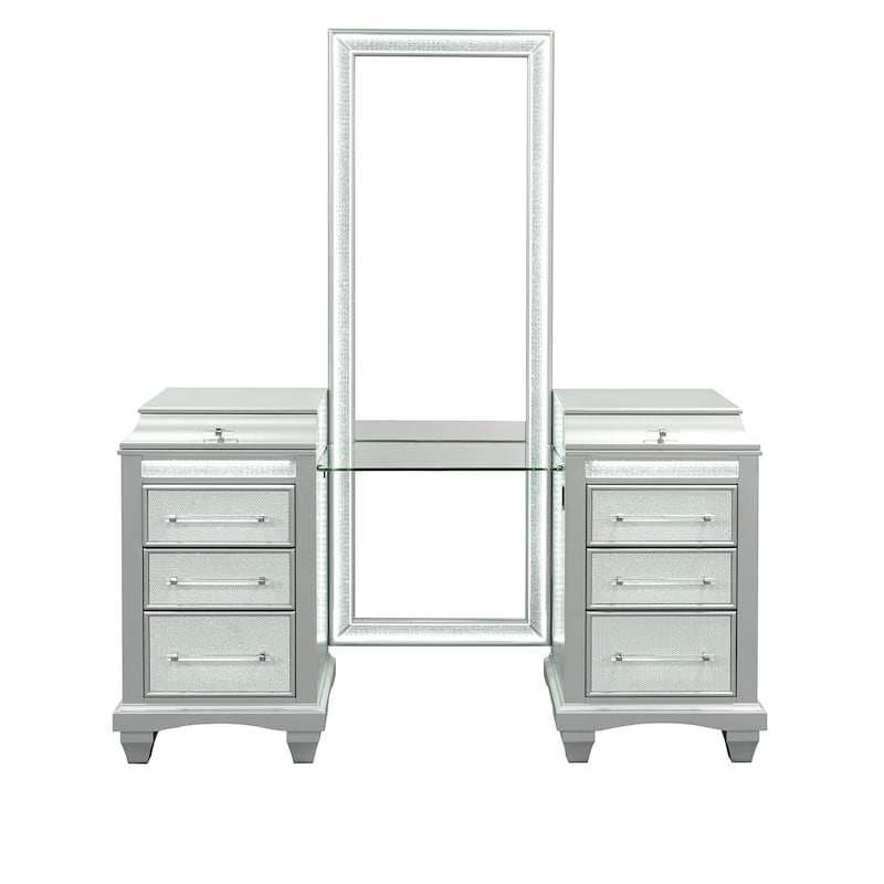 Glam Style Vanity w/ Stool Set