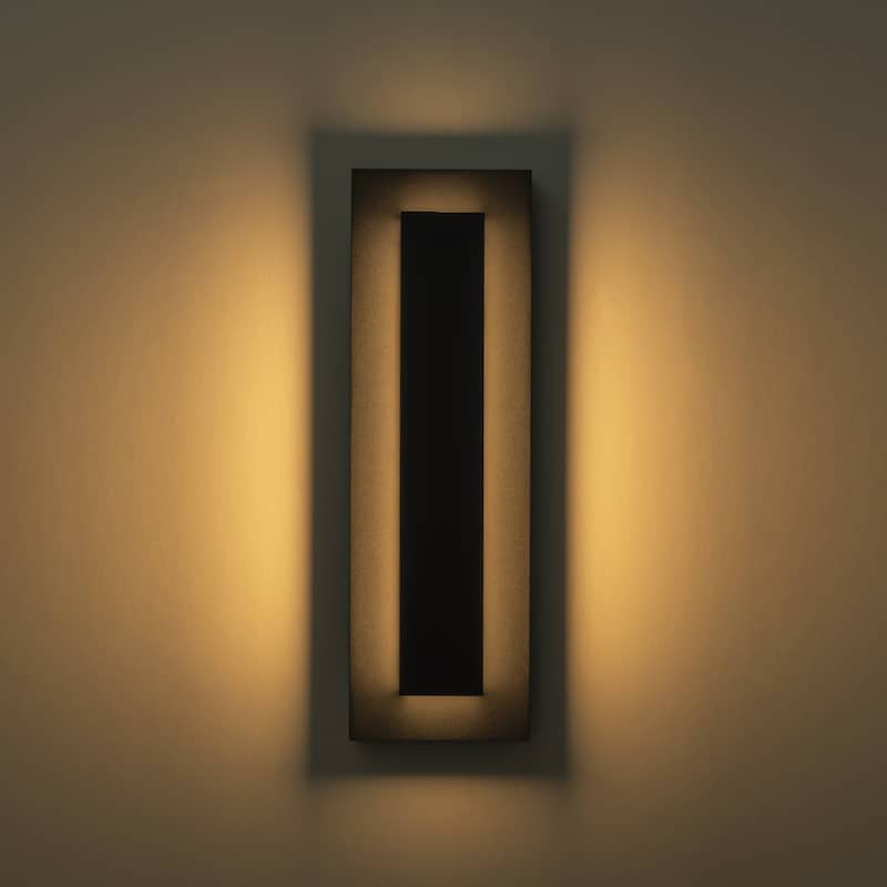 Aluminum Modern Black Rectangular Linear Outdoor Wall Lights Dimmable LED Wall Sconce