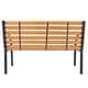 preview thumbnail 7 of 6, 48" Hardwood Slotted Steel Cast Iron Frame Outdoor Patio Garden Bench Park Seat