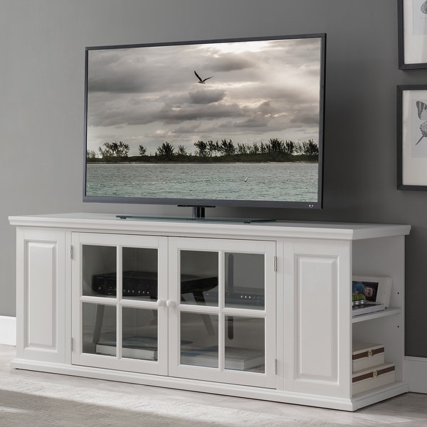 Cottage White 62-inch TV Stand - 62 inches. Opens flyout.