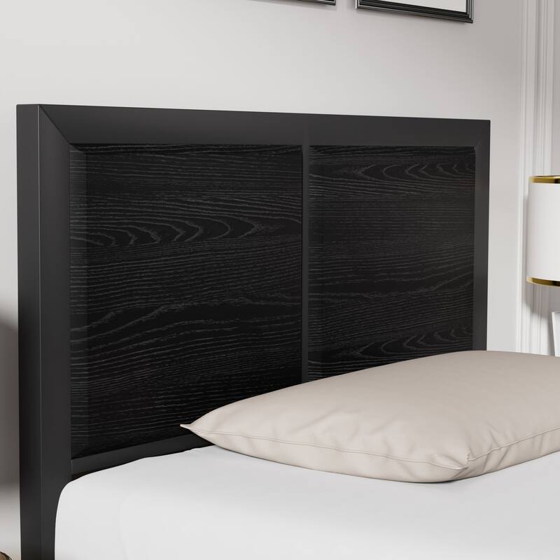 VECELO Set of 2 Platform Twin Beds 12.6" Elevated Storage Space MDF Partitioned Headboard & Footboard No Box Spring Needed