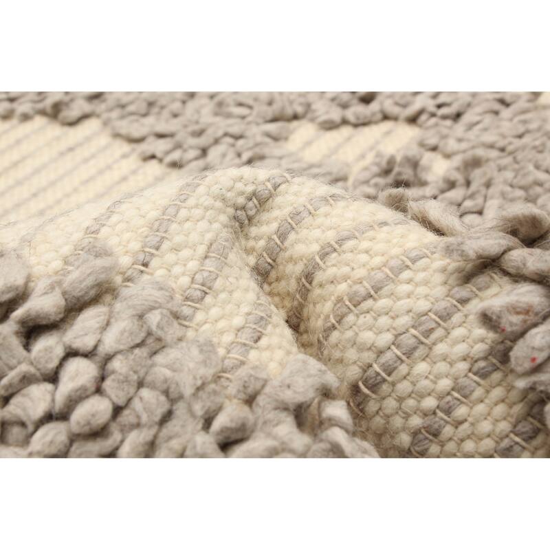 ECARPETGALLERY Braid weave Sienna Cream Wool Rug - 5'2 x 7'9