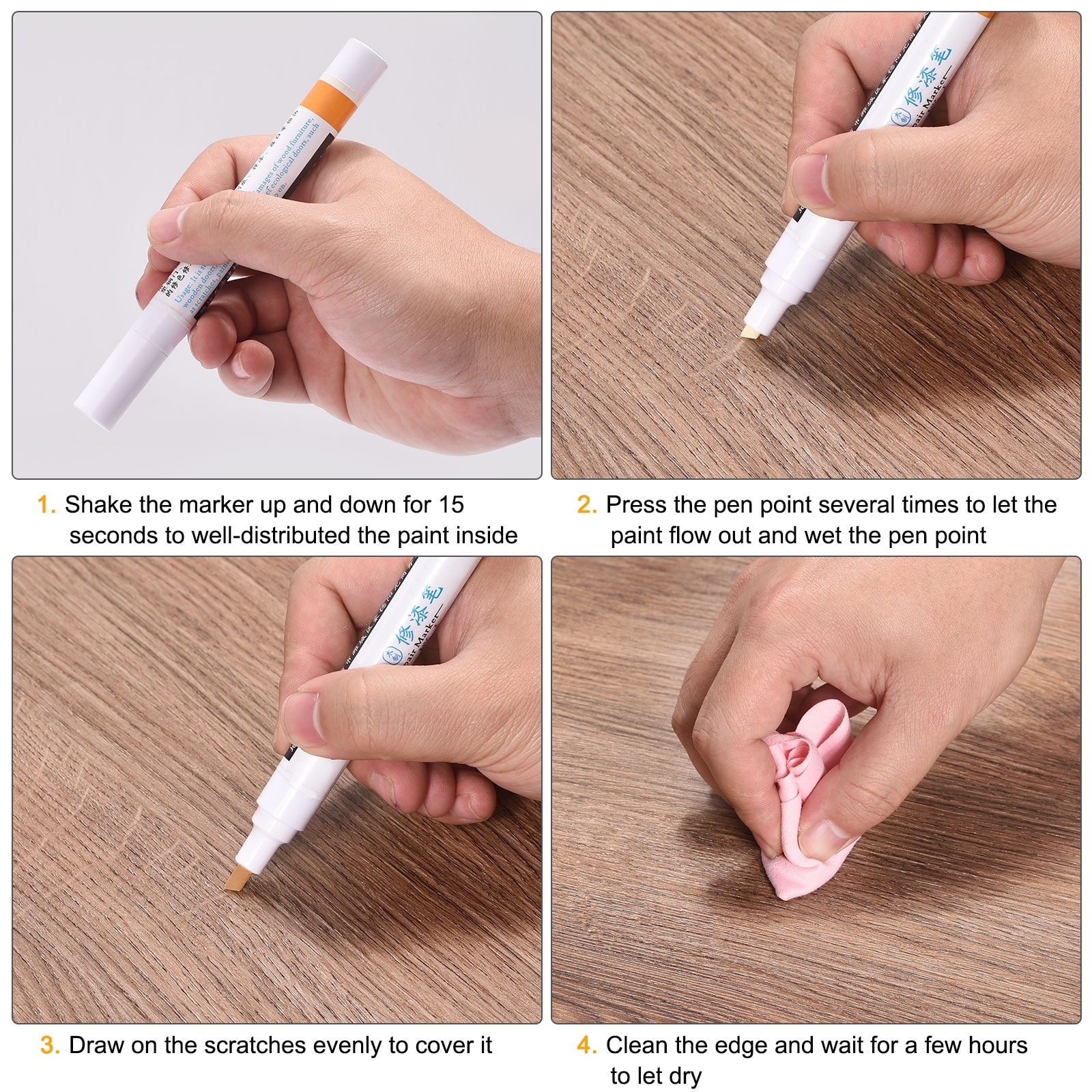 5pcs Furniture Markers Touch Up Wood Furniture Filler Pen, White