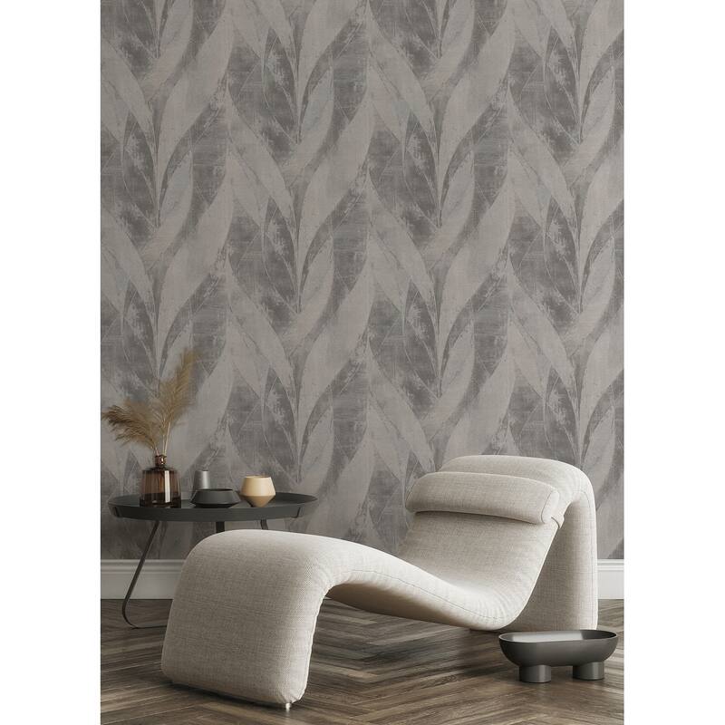 Advantage Blake Sterling Leaf Wallpaper - 20.9 x 396 x 0.025