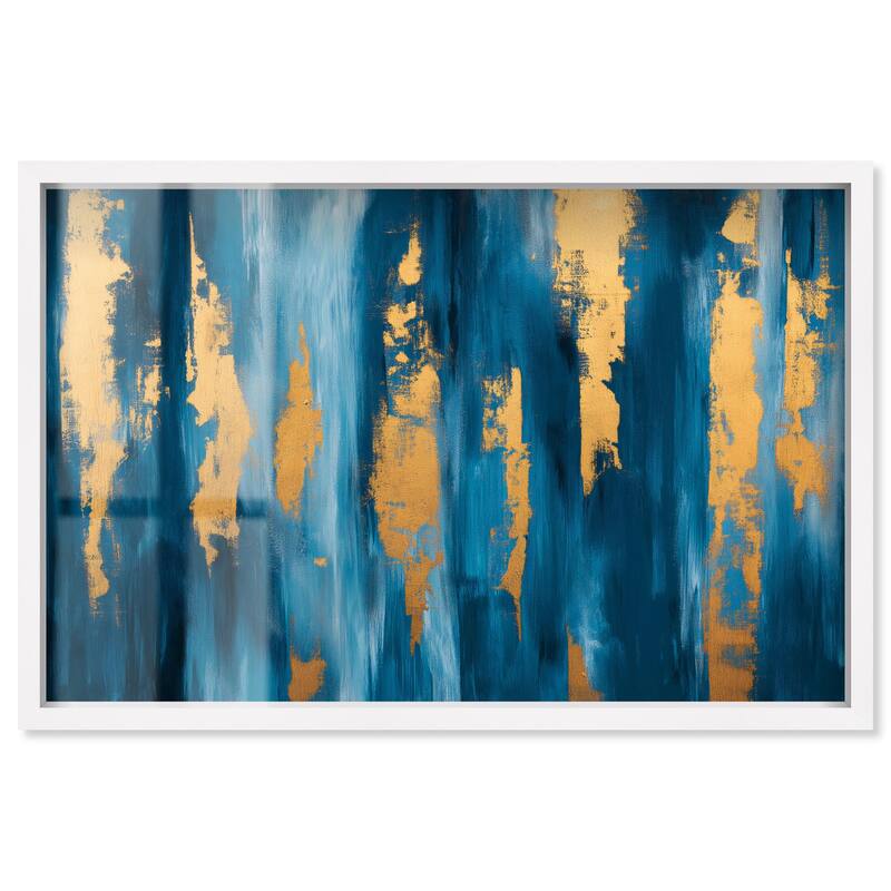 Dark Texture Golden Touch II Shadowbox by Art Remedy - White - 54" x 36"