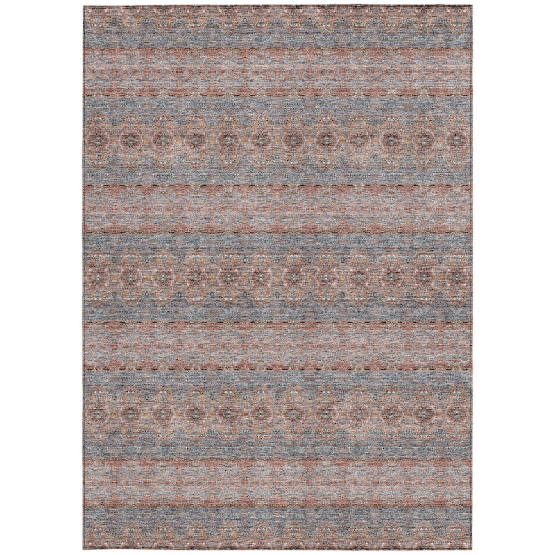 HomeRoots Floral Medallion Transitional Rectangle Outdoor Rug