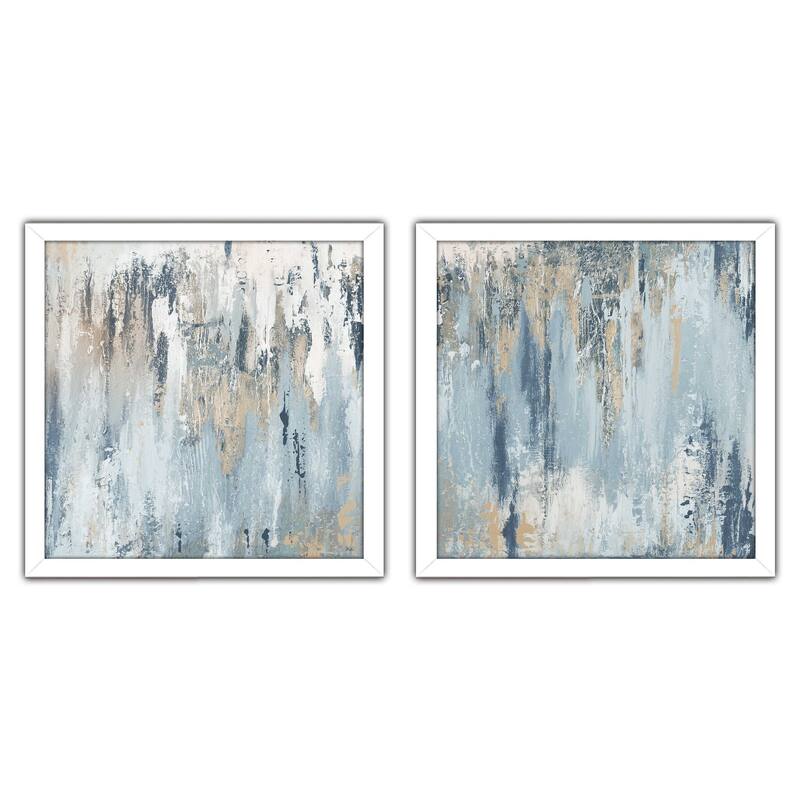 "Blue Illusion Square" Print on Acrylic Set of 2