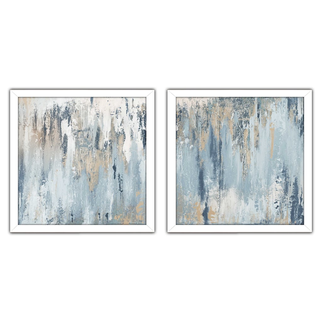 "Blue Illusion Square" Print on Acrylic Set of 2