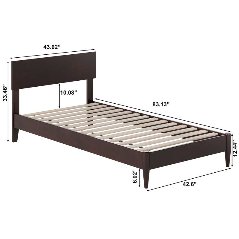 Aria Solid Wood Modern Low Profile Platform Bed