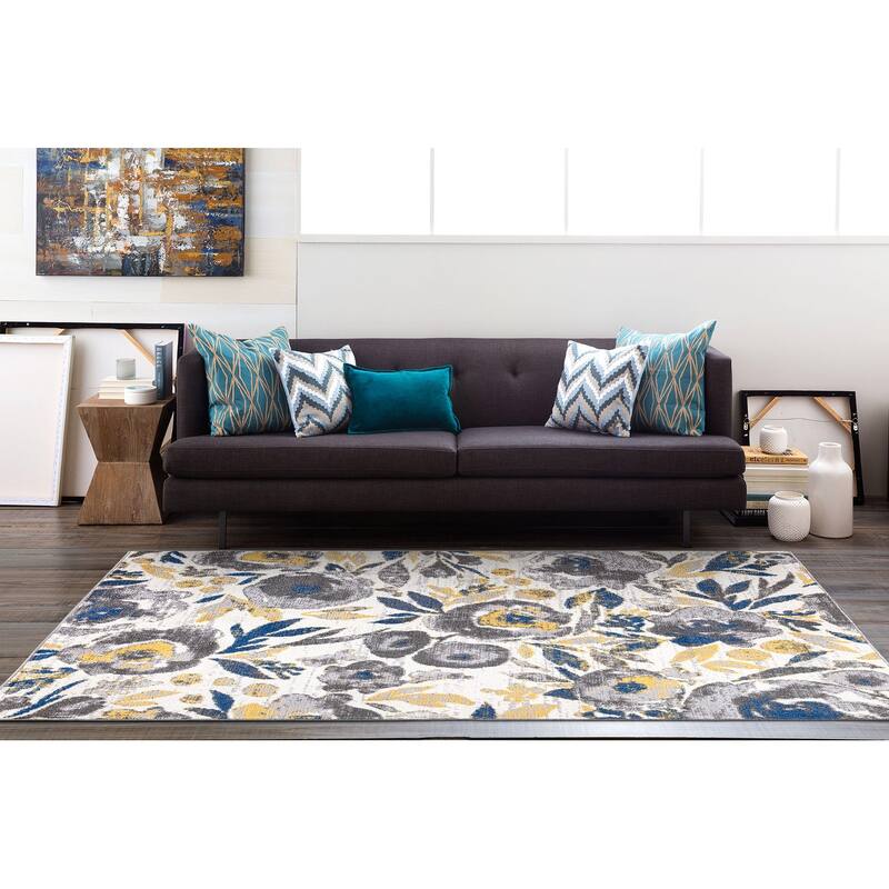 World Rug Gallery Vintage Modern Floral Area Rug