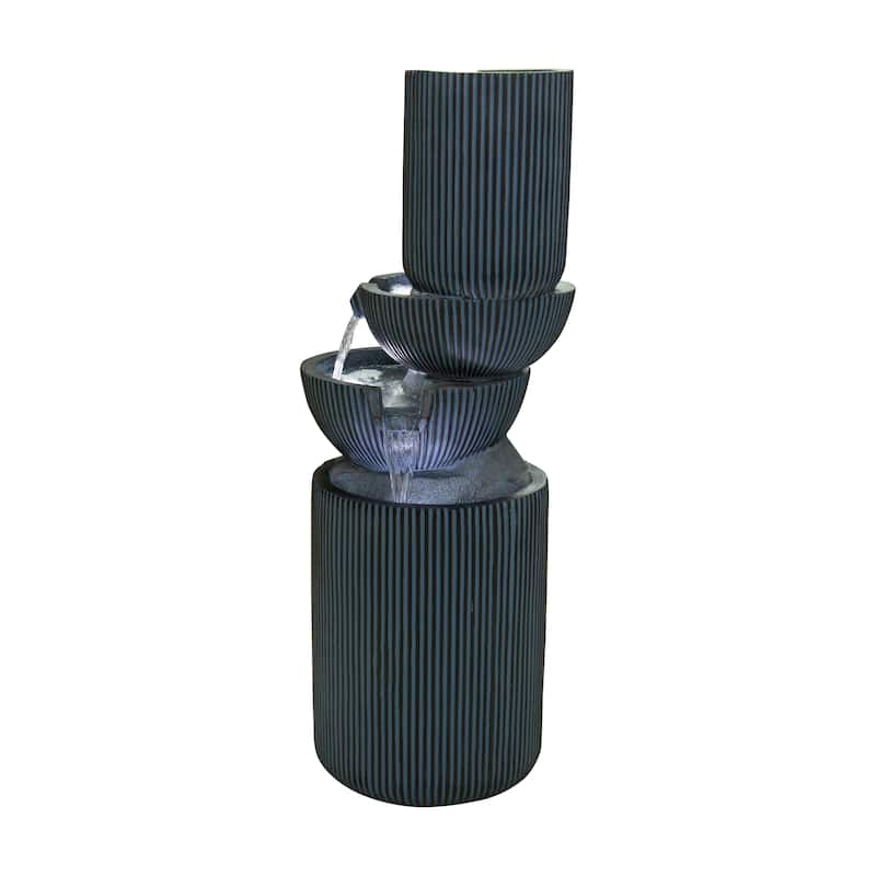 40" H Modern Fountain W/3 Cool White LEDs