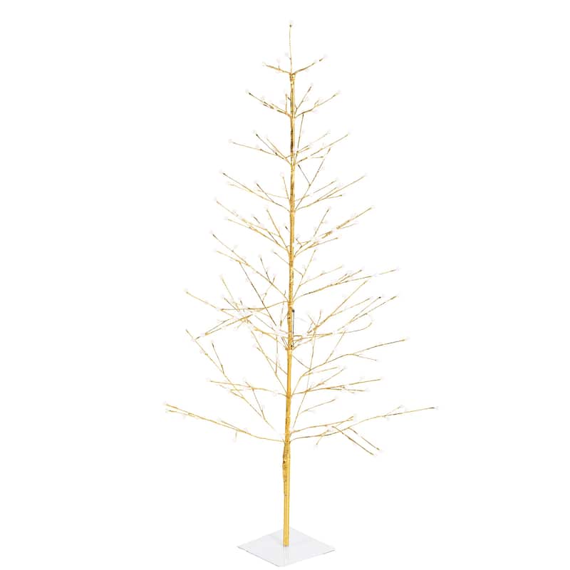 6 ft. Indoor/Outdoor Gold Metallic Tree with 240 with Warm White Lights