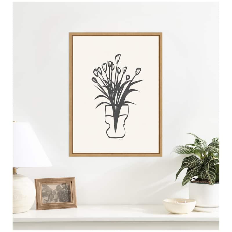 Kate and Laurel Tulips by Gabrielly Guedes Framed Canvas Wall Art Print