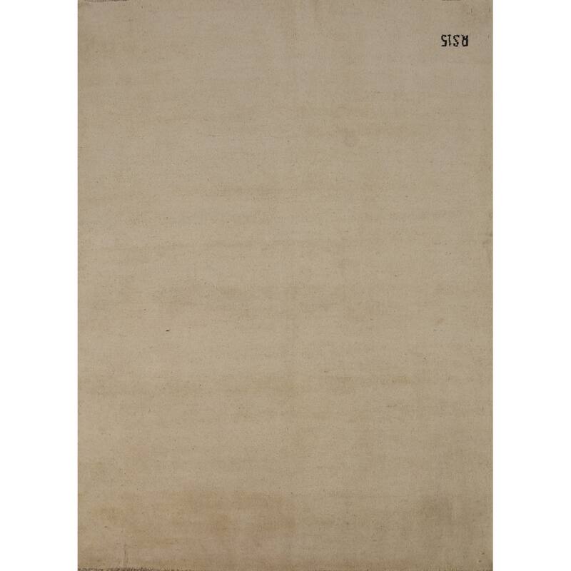 Gabbeh Modern Oriental Rug Handmade Beige Wool Carpet - 4'8"x 6'3"