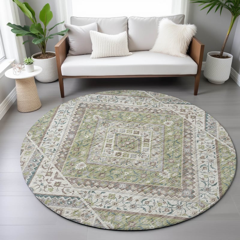 Machine Washable Indoor/Outdoor Traditional Ali Chantille Rug