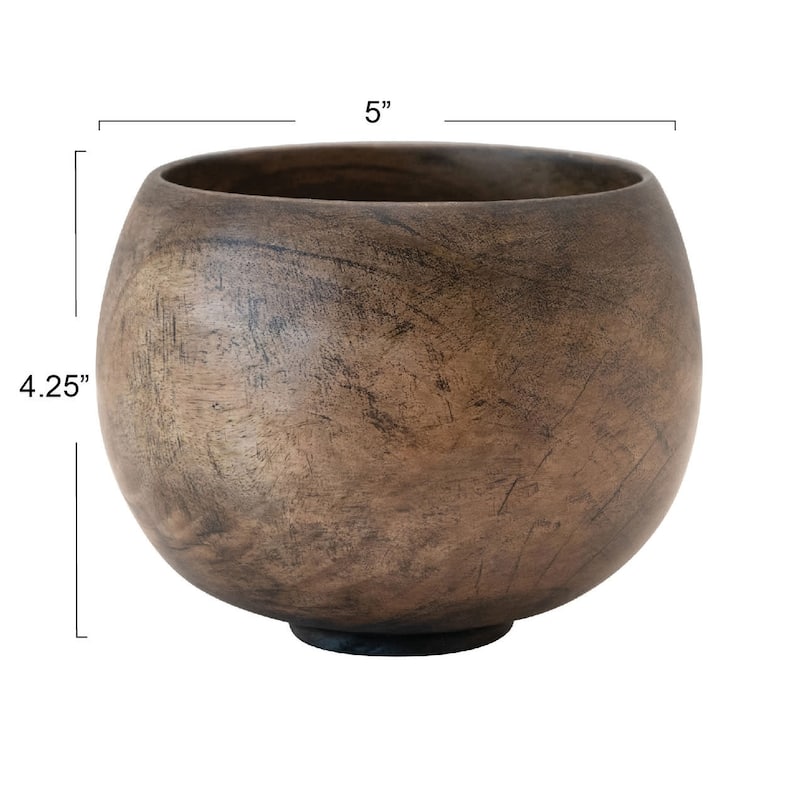 Mango Wood Bowl, Walnut Finish