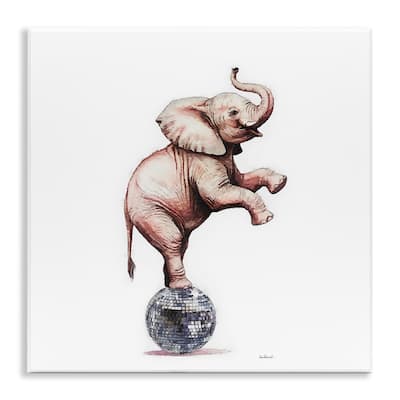 Stupell Elephant on Disco Ball Wall Plaque Art Design By Amanda Greenwood