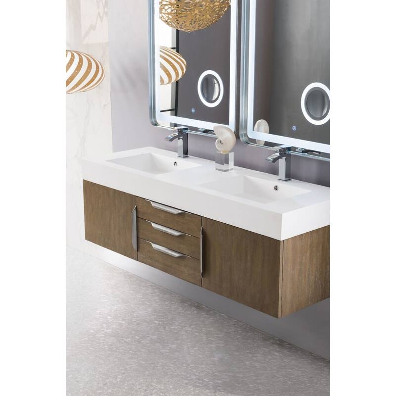 James Martin Vanities 983-V59D-W-N-GW Columbia 59" Wall Mounted Double