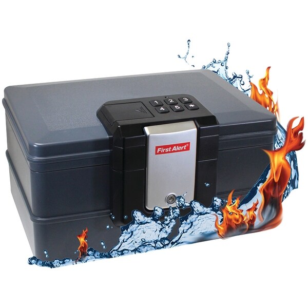 First alert 2602df waterproof fire chest with digital lock (.39 cubic ft)