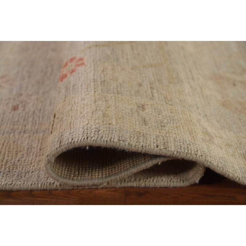 Vegetable Dye Oushak Turkish Area Rug Handmade Wool Oriental Carpet - 8'11"x 12'10"