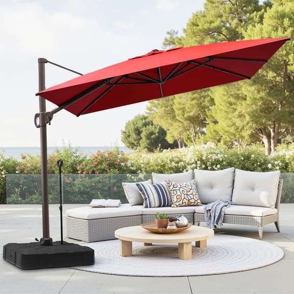 11 ft patio umbrella red Treasure Garden  11 ft Octagonal Outdoor Patio Umbrella (High-Perform