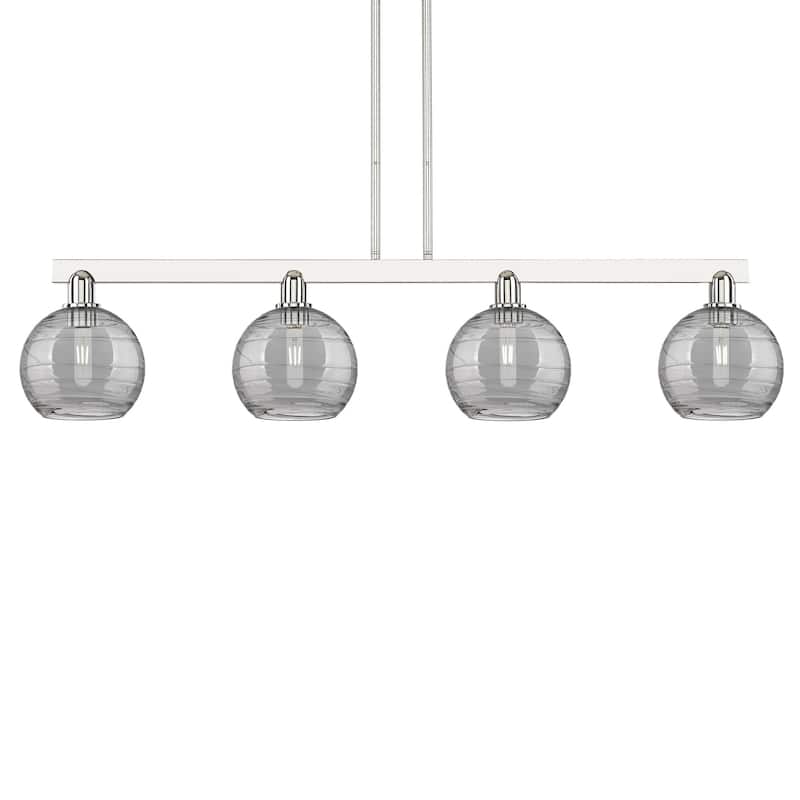 Innovations Lighting 716-4I-11-51 Athens Deco Swirl Linear Athens Deco - Polished Nickel / Light Smoke Deco Swirl