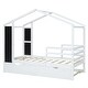 preview thumbnail 3 of 12, White Twin Size Solid Wood House Bed with Trundle, Fence and Writing Board for Kids, Boys and Girls, Bedroom