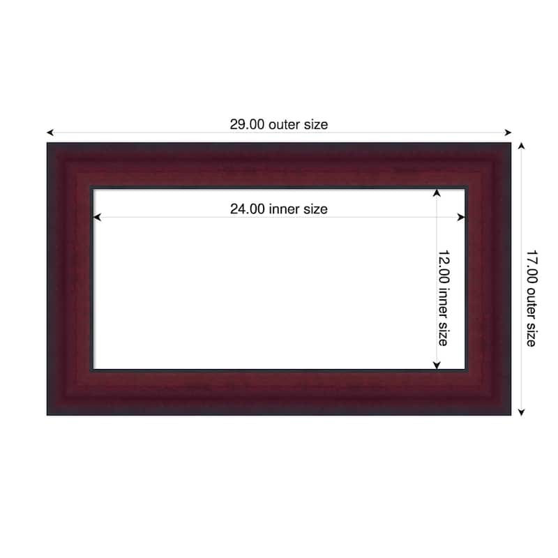 Amanti Art Canterbury Cherry Framed Dry Erase Magnetic Board - 29 x 17 in