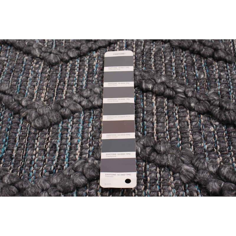 ECARPETGALLERY Braid weave Sienna Grey Wool Rug - 6'2 x 9'1