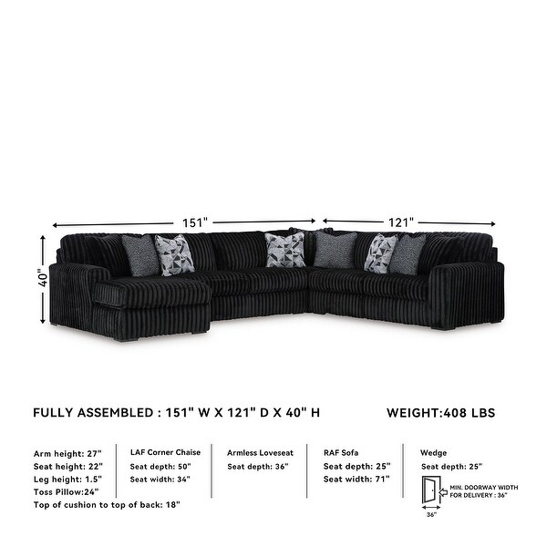 Signature Design by Ashley Midnight-Madness 4-piece Sectional
