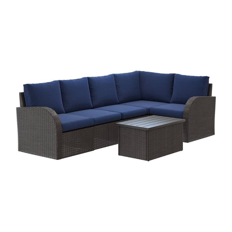 Brisbane Outdoor Wicker Sectional Set, 6pc
