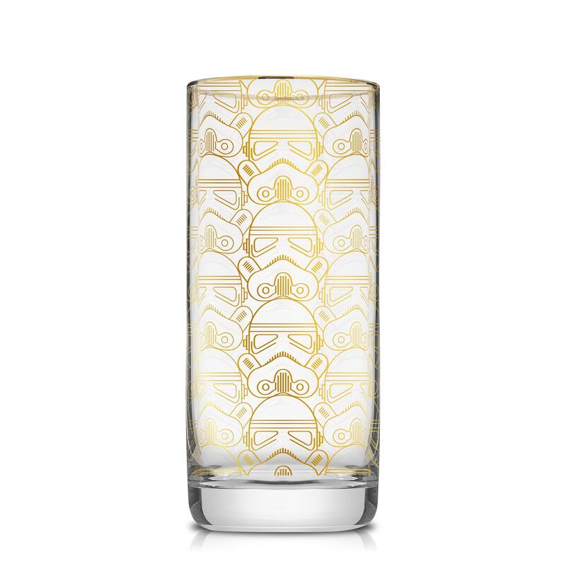 Star Wars Deco Gold Glass Tall Drinking Glasses - 13.5 oz - Set of 4 - 13.5 oz
