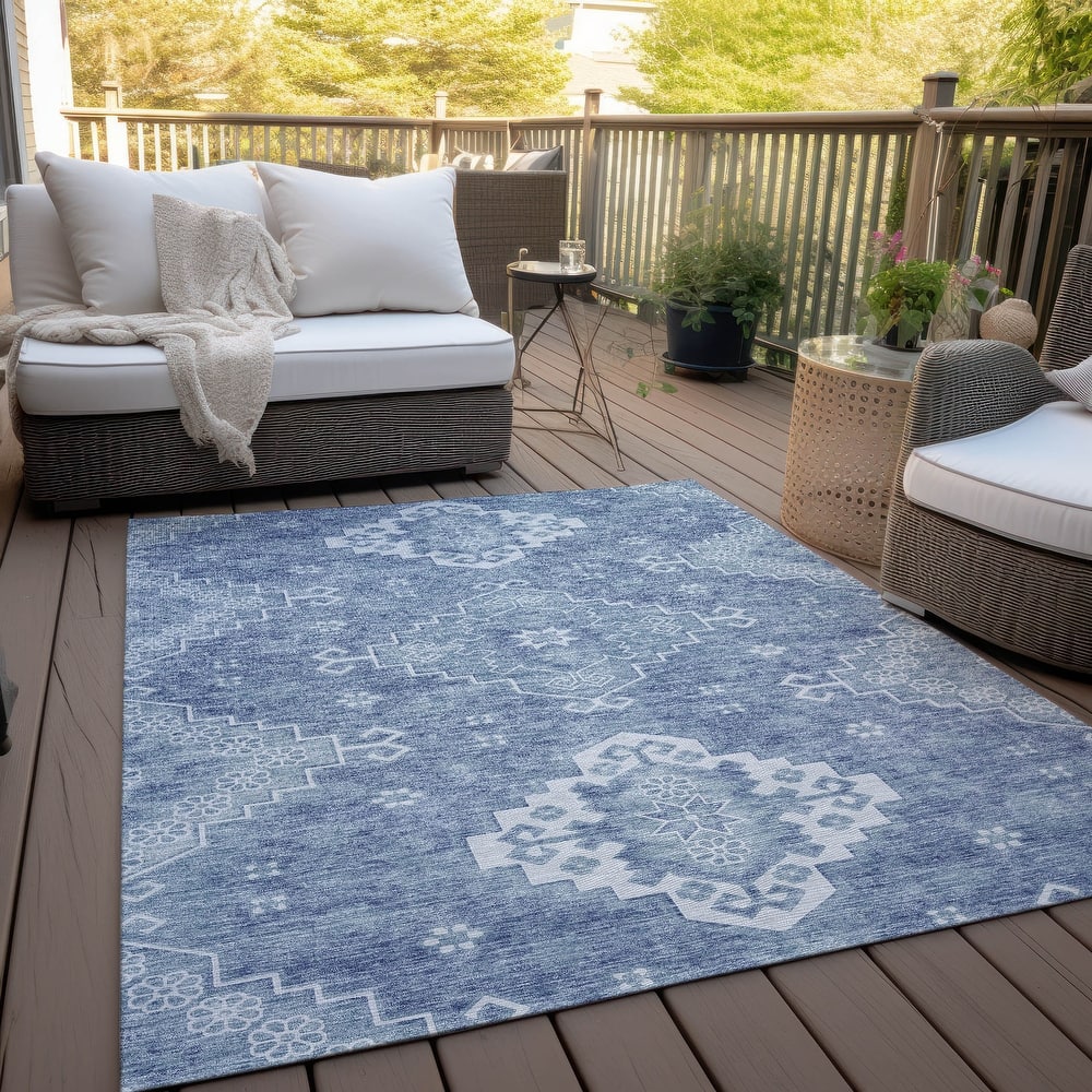 Machine Washable Indoor/ Outdoor Chantille Traditional Boho Rug